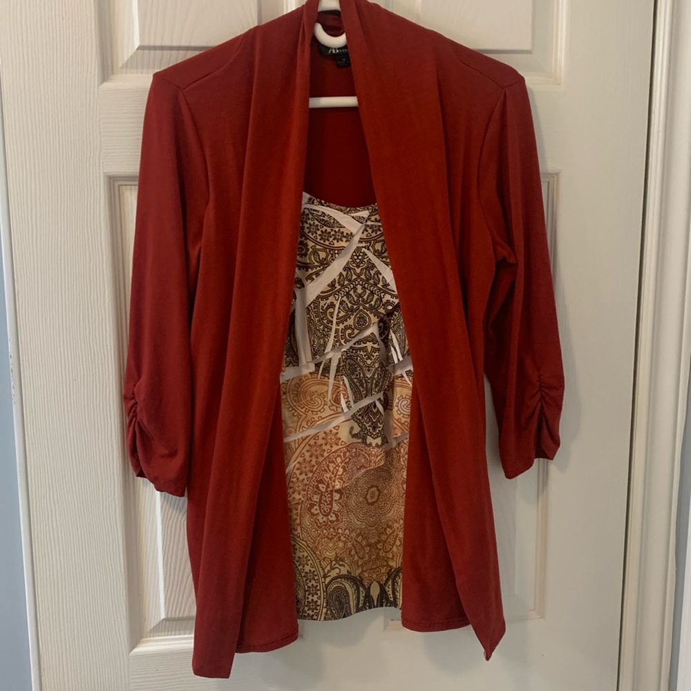 Shirt with built in cardigan